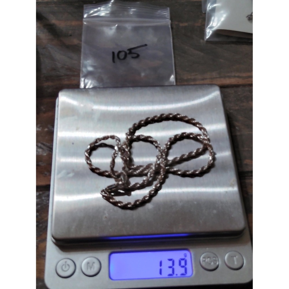 Italian 925 Sterling Silver Rope Chain Necklace 18 Inch 13.9g Lobster Clasp